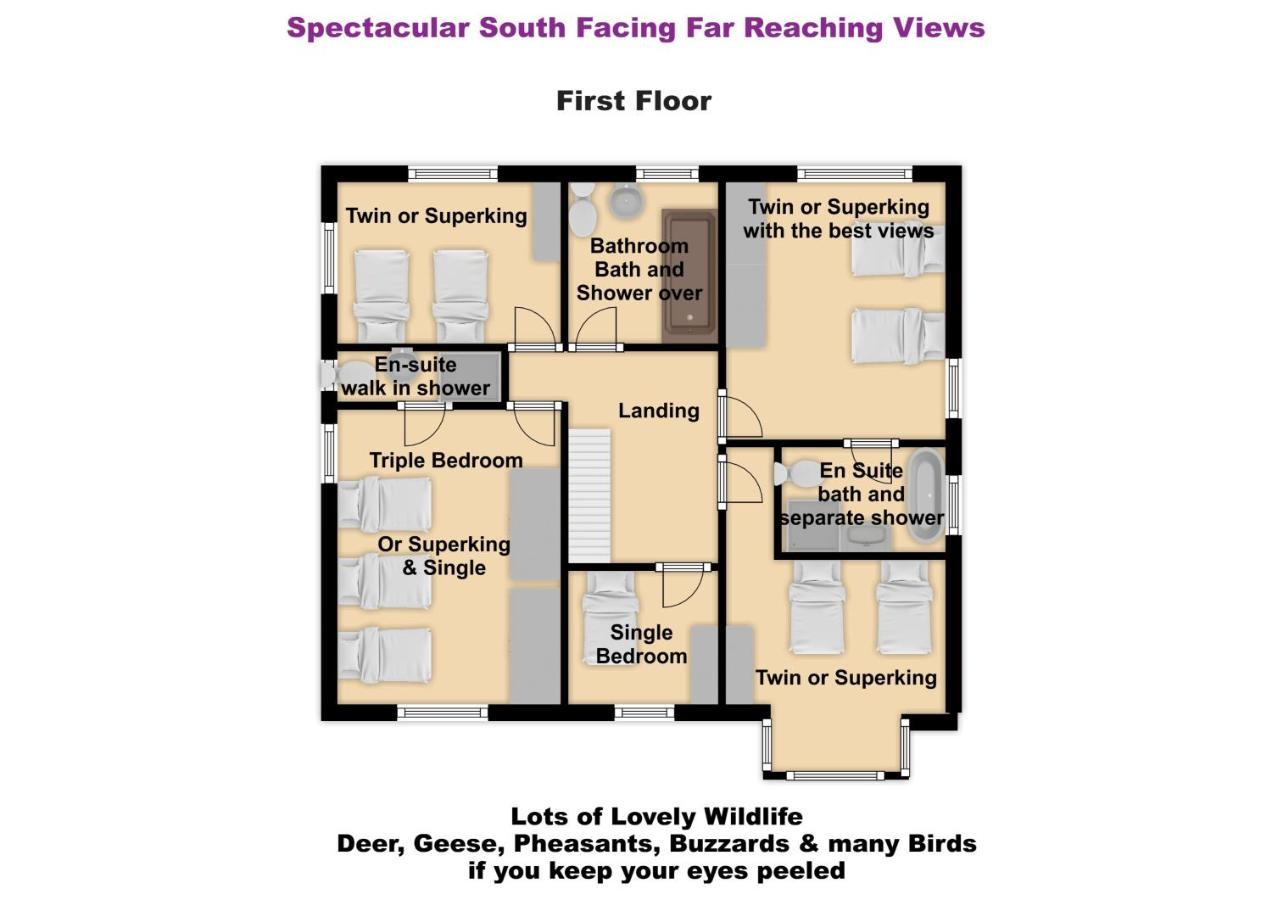 South View Country House Sleeps 12 - Hot Tub - Views Henley-in-Arden Екстер'єр фото